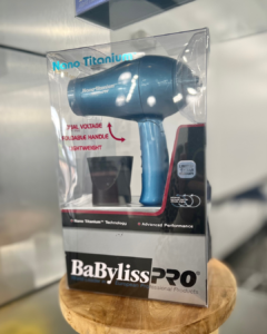 BaByliss Pro travel hair dryer.