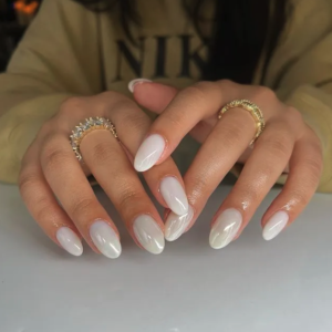 Pearly, white nails. 